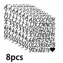 608 Pieces 8 Sheets Letters Stickers Self Adhesive Vinyl Letter Alphabet Number Stickers Mailbox Numbers Sticker, Decals For Classroom Decor, Sign, Door, Business (Black, 1 Inch,2lnch,0.5lnch))There Are Two Kinds Of Packing Quantity You Can Choose Respectively (8 Sheets 1 Set, 4 Sheets 1 Set), You Can Choose According To Your Needs. - Black - View 19