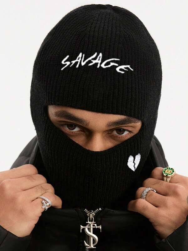 1 gorro de malha balaclava, chapéu quente unissex, máscara facial para clima frio para atividades ao ar livre, como ciclismo e esqui