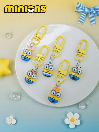 Minions 1/5set,Metal Jewelry Pendant Cute Cartoon Creative Pendant Backpack Decoration Pendant Jewelry Modeling Piece Holiday Gift Choice For Friends And Colleagues Hot Selling Recommendation