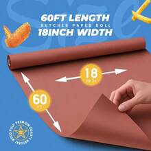 - Rollo de papel de carnicero rosa de 15x 720 pulgadas 60 pies para ahumador, barbacoa, ahumar, carne, sin blanquear, sin recubrir, rosa, 15x 60 pies - rosa + 18" x 60' - Ver 3