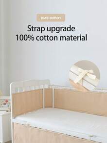 1套2件婴儿床保险杠软垫防撞床栏防护装置，婴儿床围栏，婴儿床上用品套装，婴儿床衬垫，婴儿床配件 - 彩色 - 查看 8