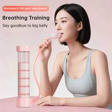 1 peça de treinador abdominal, haltere ajustável de 5 níveis de resistência à respiração, dispositivo portátil de auxílio à aptidão física para treinamento abrangente em casa, exercícios abdominais, oblíquos, músculos do assoalho pélvico e capacidade pulmonar, melhora a respiração abdominal e a resistência ao exercício