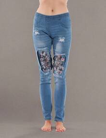 Denim Wash Jeggings For Womenhalloween
