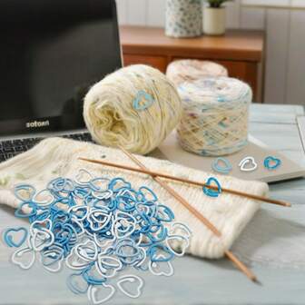 20/30/50/70/100 piezas Marcadores de puntada con forma de corazón - Anillos abiertos de metal, marcadores de puntada con forma de metal de colores, marcadores de puntada con cierre para manualidades DIY, herramientas de tejido, accesorios de costura - Regalo lindo y práctico para entusiastas del tejido