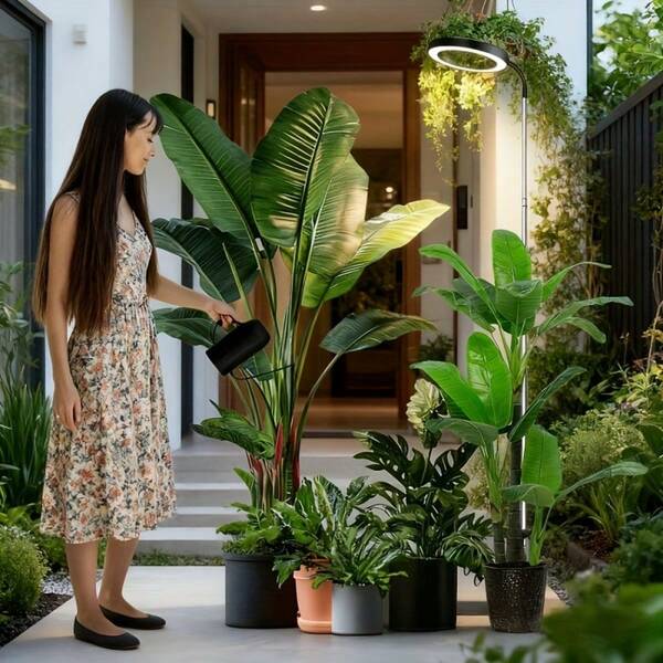 80 LED Bulbs Full Spectrum Plant Growth Light, 65" Large Indoor Grow Light, 360° Gooseneck, 3/9/12H Timer, 10-Level Dimmable, Adjustable Height (11-65"), Soil Insertion & Metal Base, Suitable For Large Plants