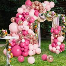 109Pcs Pink & Rose Gold Balloon Kit, Create Romantic Party Vibe In Seconds, Perfect For Birthdays, Baby Showers,Christmas, Bachelorette Parties, Bridal Showers, Girl Themed Events, Anniversaries Festive Celebrations