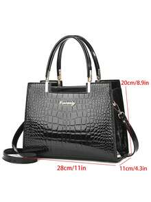 Nuevo conjunto de bolso de mujer con estampado de cocodrilo, bolso de gran capacidad con práctico portacartas, bolso de hombro de moda, bolso cruzado multifuncional con correa desmontable, regalo del Día de la Madre, bolso esencial para mamá, bolso de oficina y casual para mujer