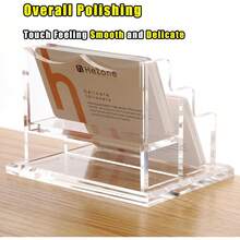 Soporte para tarjetas de visita para computadora, 2 ranuras de nivel 2, soporte de exhibición de acrílico transparente para mujeres y hombres, organiza 100 tarjetas, 1 paquete (2 ranuras-H) Adecuado para aprender, trabajar y enseñar en el aula. - 1 ranura - Ver 7