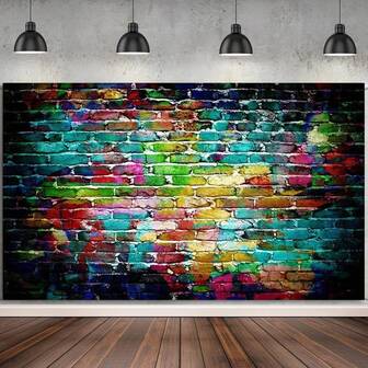 1 st färgglad tegelvägg fotografi bakgrund graffiti bakgrunder barnporträtt fotobakgrund studio rekvisita monter födelsedagsfest dekorationer fotografering