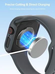 3Pcs Sports And Leisure Watch Case, Compatible With Apple Watch, Drop-Resistant And Scratch-Resistant, Ultra-Thin Tempered Glass Film, Integrated With PC Case, Compatible With Apple Watch Series Ultra/SE/11/10/9/8/7/6/5/4, 40/41/42/44/45/46/49 Mm, Easy To Replace, Men's And Women's Watch Case - Space Gray + Space Gray + Space Gray - View 5