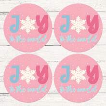 4pcs/8pcs Pink Christmas Theme Coasters, Christmas Pattern Absorbent Pads Coffee Mats Drink Coasters, Kitchen Table Room Bar Decor Holiday Gift - Multicolor - View 17
