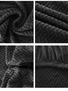 1pc Jacquard Velvet Armchair Cover, Stain-Resistant, Dust-Proof, Scratch-Resistant, Suitable For All Seasons, Available In Multiple Colors, Ideal For Home, Bedroom, Living Room And Dining Room - Interstellar Black - View 5