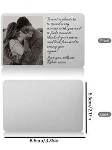 1pc Personalized Metal Wallet Card With Picture And Text, Custom Photo Text Engraved Wallet Insert For Husband Dad Men Gift Your Loved Ones A Personalized Metal Wallet Card That Holds A Special Photo And Heartfelt Message. - Multicolor - View 13