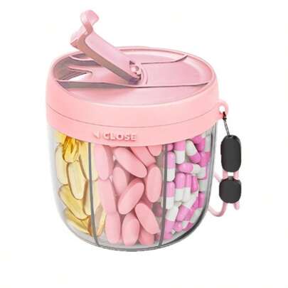 Portable Medicine Box, Vitamin Storage Box, Anti Confusion Design, Large Opening For Easy Access, Travel Medicine Box