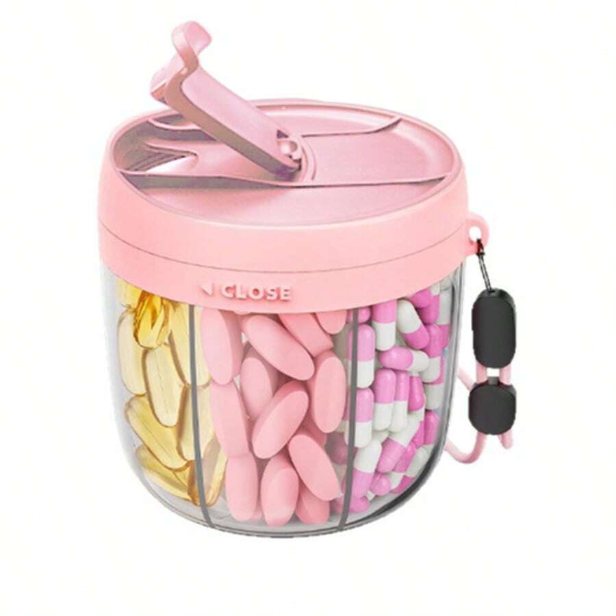 Portable Medicine Box, Vitamin Storage Box, Anti Confusion Design, Large Opening For Easy Access, Travel Medicine Box - Multicolor - View 1