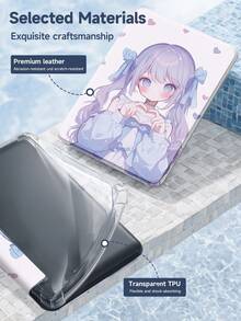 Ayotu Cute Cartoon Girl Protective Case Compatible With IPad Air 4/5 10.9 Inch, Shock-Proof Protective Cover Compatible With Samsung Galaxy Tab A8 10.5 Inch 2022, MatePad 10.4, And Other Tablets, With Pen Slot, Support Auto Sleep/Wake - Multicolor - View 10