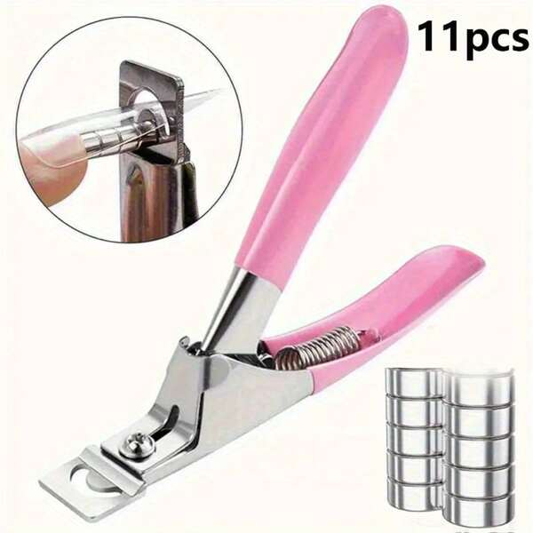11-Piece Set Of Professional Nail Clippers - Heavy-Duty Stainless Steel U-Shaped Fake Nail Clippers With Sharp Blades And Ergonomic Grips - Suitable For Nail Salons, Homes, Acrylic Nails, Nail Clippers With Scales, Nail Technology Supplies, Nail Products And Equipment, Nail Supplies