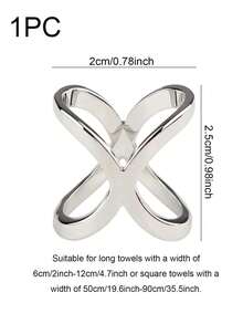 1pc Criss Cross Scarf Ring Ideal Choice For Gifts Winter Fall Fashionable Brooch - Silver - View 5