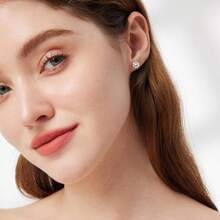 Stainless Steel Stud Earrings For Men Hypoallergenic Earring Flatback Black Earring Set Screw Back Studs Inlaid Cubic Zirconia Stud Earrings For Women Men - C-精緻金 - 查看 7