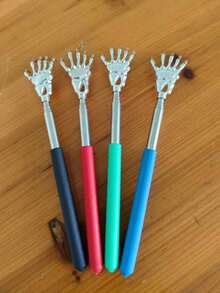 Extendable Back Scratcher, Stainless Steel Portable Telescopic Rubber Handle Back Scratchers For Thanksgiving, Birthday, Christmas Gifts - Multicolor - View 9