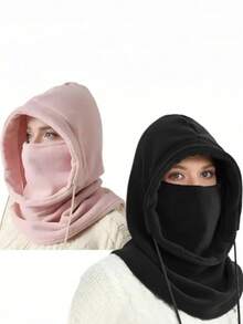 女士黑色羊毛拉法帽，防晒骑行帽 - 彩色 - 查看 2