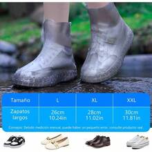 Cubre Zapatos Impermeable Lluvia para Hombre y Mujer, Silicona Cubrezapatos de Lluvia, Funda de Zapato Reutilizable, Cubierta de Silicona Antideslizante para Los Das de Lluvia - L[37-39] - Ver 3
