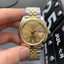 Factory Low Price Cross-Border Foreign Trade Laojia Log Watch Men's Watch Fully Automatic Mechanical Watch Mechanical Watch Stainless Steel Band Waterproof Watch Men - Platinum Steel  1 - View 2