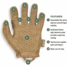 Wear Specialty - Guante de ventilación Coyote Mediano - Grande - Ver 8