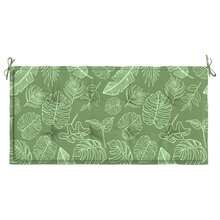 Cuscino per panca da giardino motivo a foglie 120x50x4 cm tessuto Oxford - Verde - Visualizzare 1