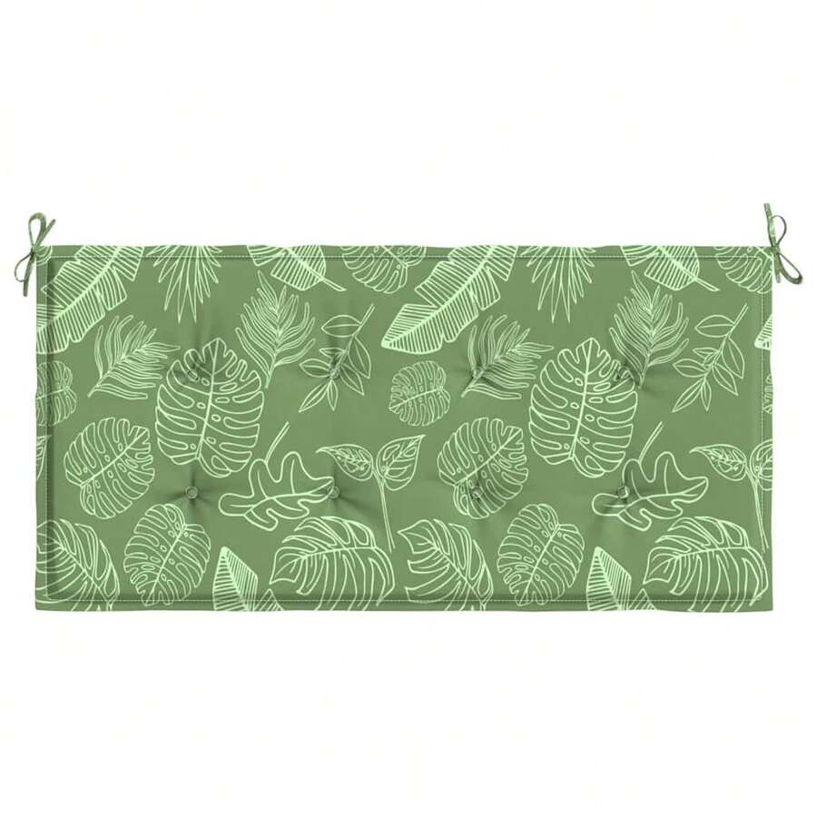 Cuscino per panca da giardino motivo a foglie 120x50x4 cm tessuto Oxford - Verde - Visualizzare 1
