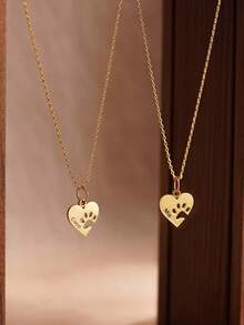 Collar personalizado con forma de corazón y huella de pata, collar personalizado con huella de pata, collar con letra y huella de pata de mascota, regalo conmemorativo de mascota, mejor regalo para el Día de la Madre