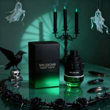 Wooden Floral Fragrance Men's Luxurious Perfume, Men's Long-Lasting Warm Spicy And Fresh Scent - Citrus, Black Pepper And Rosemary Fragrance - Luxurious Men's Perfume, Alcohol And Additives Free, Elegant Green Bottle With Black Cap, Bomb-Shaped Design, The Best Gift For Halloween, Thanksgiving And Christmas