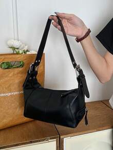 Retro Shoulder Bag With Modern Design[8555] - Black - View 1