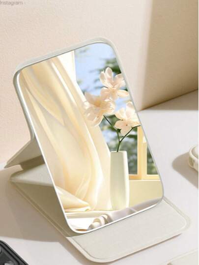 MINI Folding Makeup Mirror, Portable Compact held Cosmetic Spiegel Women, Small Desktop Vanity Purse, Travel, Home Quick Touch Ups, Office Desk, Vacation, Ideal Adults, Girlfriends, Wives Perfect Holiday Giving, Birthday s, Anniversary Presents