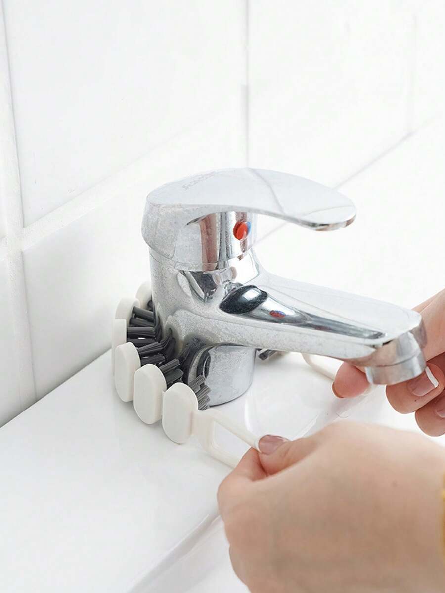 1pc Flexible Crevice Brush, Bathroom Brush, Faucet Brush, Multi-Functional Soft Bristle Crevice Cleaning Brush - Multicolor - View 1