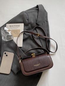 女士时尚梯形手提包，优雅简约设计，多功能肩背/顶部提手，大容量 - 咖啡 - 查看 7