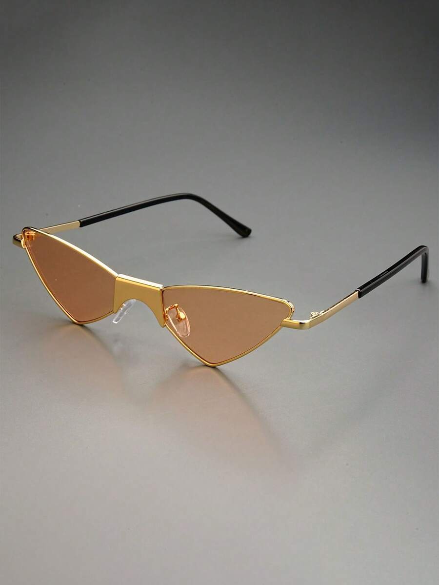 1 Cặp kính gọng kim loại họa tiết hình học, thời trang để đeo hàng ngày - Nhiều màu - Xem 1