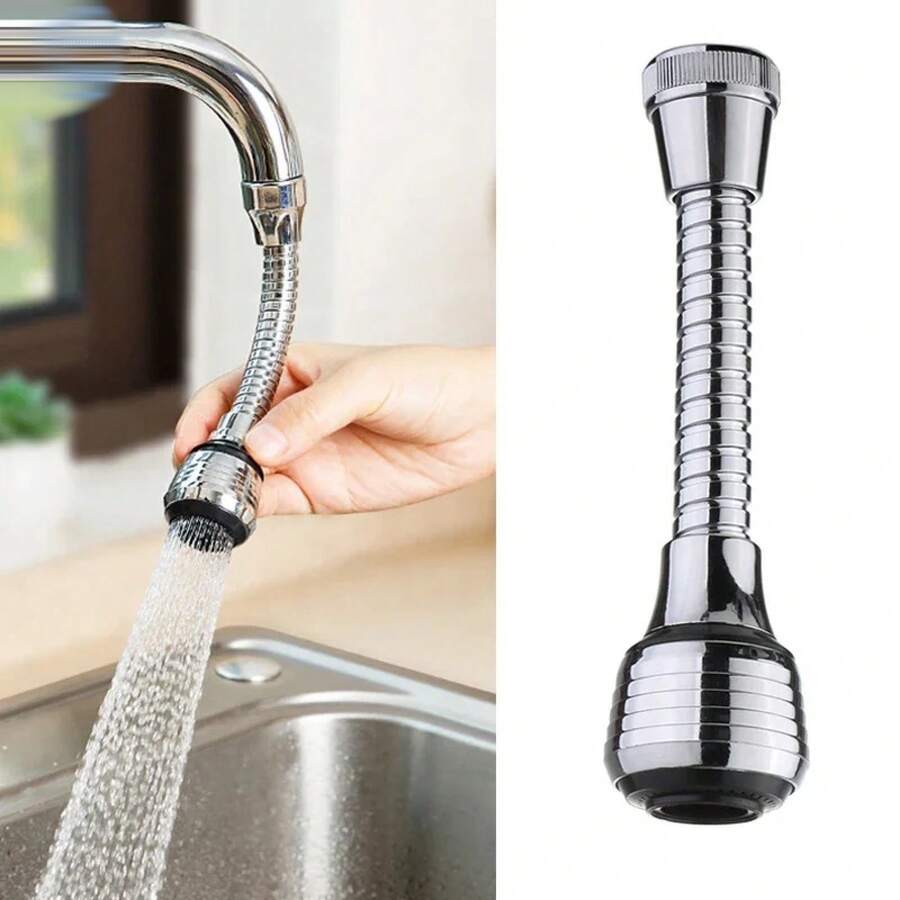 360 Degree Faucet Anti Splash Head Kitchen Water Saver Universal Rotating Bubbler Filter Nozzle Booster Nozzle Kitchen Tools - Bạc - Xem 1