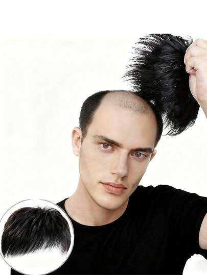 1 件男士合成假发时尚男士假发自然精灵短发发型轻质男士合成假发适合带刘海的短直发