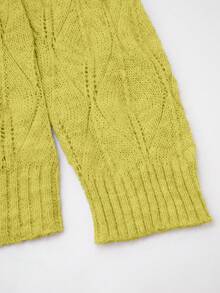 灰色纯色珍珠纽扣圆领长袖优雅开衫，适合秋季办公室、派对和社交场合穿着 | 穿着舒适 - 橄欖綠 - 查看 7