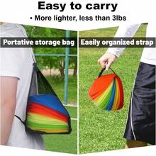 60PCS Soccer Cones With Strap Carry Bag Agility Disc Cones Soccer Training Cones Field Marker Sport Training Cones For Challenge Football Basketball Skating Games Outdoor Indoorgift