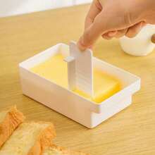 1 Butter Tray With Lid And Cutter Suitable For Countertop, Butter Rack Container With Lid, Multifunctional Butter And Cheese Storage Box With Lid, Handle And Easy To Cut Slicer, Butter Tray For Refrigerator Storage - Perfect For Freshness, Slicing, And Seasoning Organization In The Kitchen