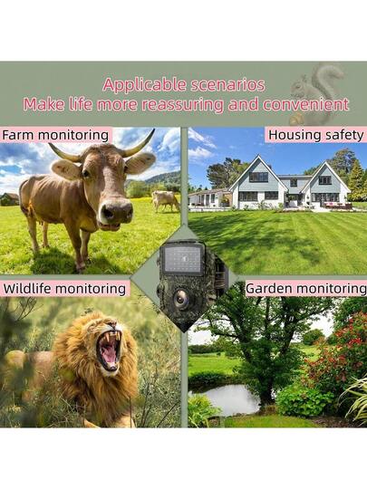 1pc Outdoor Hunting High Definition Camera, Security Slimme Surveillance Camera Battery Or Solar Power (Battery Not Included), 1080P Remote HD Outdoor, IP66 Waterproof, Night Vision, Animal Tracking, Monitoring Game view 9