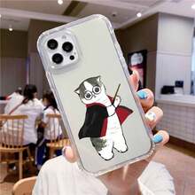 Funda de teléfono con diseño de pareja de gatos de dibujos animados compatible con iPhone 16, 11, 12, 13, 14, 15 Pro MAX, 7 Plus, Mini, SE. Funda transparente y resistente a golpes compatible con iPhone 17, 17 Pro y 17 Pro Max. - -10 - Ver 2