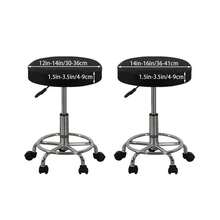 2PCS Round Bar Stool Covers Set Solid Color Stool Seat Covers Dustproof Slipcovers For Swivel Chairs Or Barstools - Black - View 7