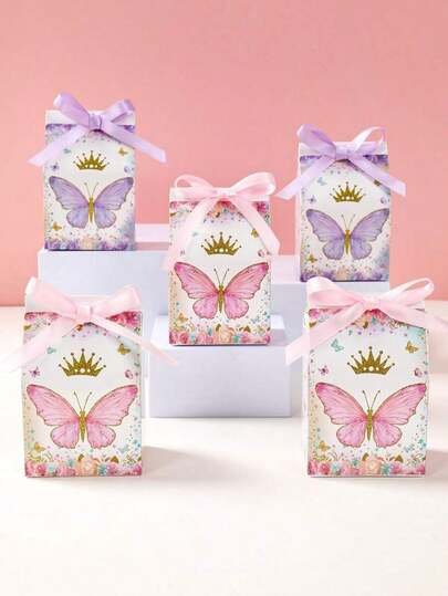 20 Peças Caixa de Presente com Forma de Borboleta Rosa e Roxa com Fita, Caixa de Presente Miniatura Mista de Borboleta Rosa e Roxa, Suprimentos de Embalagem de Presente para Festa de Aniversário, Casamento, Chá de Bebê, Família, Evento, Festa, Caixa de Doces, Pão, Biscoitos, Lembrancinhas, Caixa de Presente Multifuncional