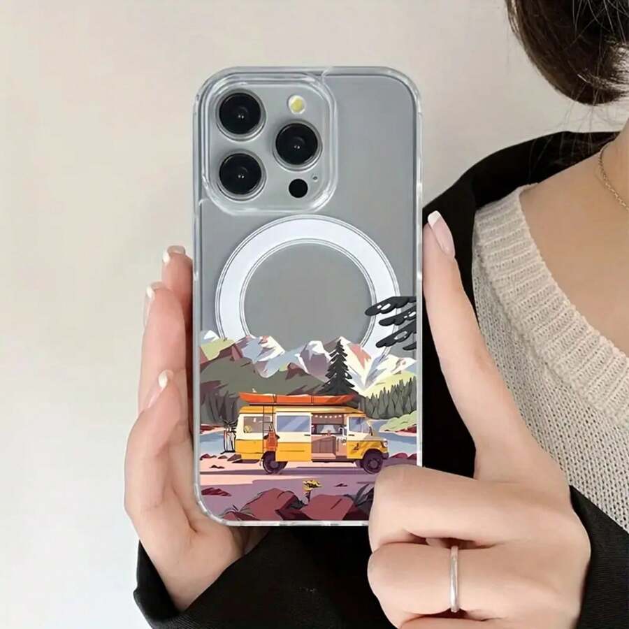 Compatible con phone 16 Pro, 15/14 Plus, 13/12/11 Pro. Nueva funda magnética transparente de acrílico con diseño clásico y resistente. Funda de alta calidad para hombres y mujeres. - Colores mixtos 1 - Ver 1