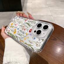 Funda magnética para phone 11/12/13/14/15/16 Pro Max con diseño de ramo vintage. Resistente, compatible, de silicona, antigolpes, elegante, duradera y fácil de usar. Uso - transparente - Ver 6