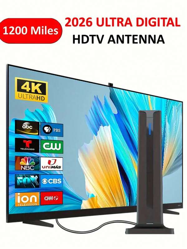 2026 TV Antenna Radio Antenna Local Channel Support Smart TV Dedicated Digital Antenna Indoor Strong Magnetic Base 360-Degree HDTV Antenna Wireless TV Dedicated Support 4K 1080P Indoor TV Long-Range Antenna Outdoor TV Antenna TV Signal Booster TV Antenna Amplifier Home TV Outdoor Antenna Compact Antenna Saves Space Stable Base High-Performance Antenna Signal Booster TV Enthusiast Home Use