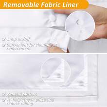 Extra Long Shower Curtain 84 Length, Heavy Duty White Linen Fabric Shower Curtain Set With Liner And Hooks, Simple Elegant Country Farmhouse Bath Curtains For Bathroom, Mesh Top Window{"Color_name":"White-DoubleLayer","Size_name":"72\"Wx84\"L(Packof1)"} - 多色8 - 查看 5